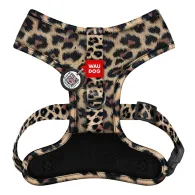 Шлея для собак дихаюча WAUDOG Mesh с QR адресником, малюнок «Леопард», М, A 35 см, В 42-60 см