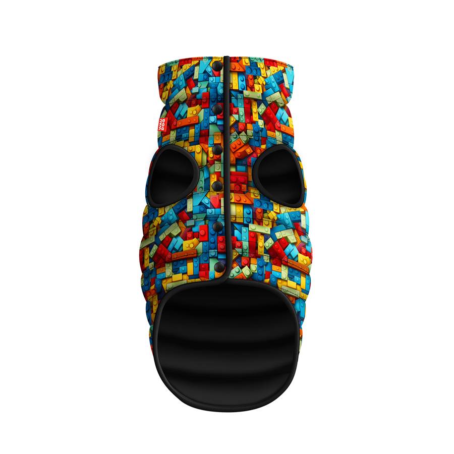 Курточка для собак WAUDOG Clothes малюнок "Блоки", S35, В 47-50 см, С 30-33 см