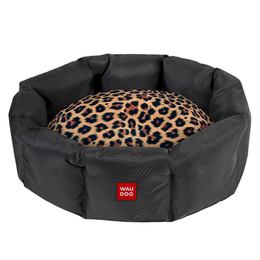 Лежанка для собак WAUDOG Relax, малюнок "Леопард", S, Ш 34 см, Д 45 см, В 17 см