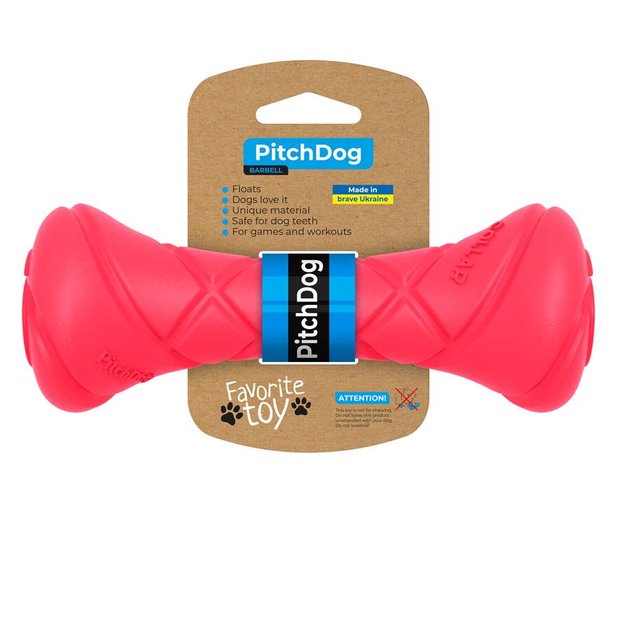 Ігрова гантель для апортировки PitchDog, довжина 19 см, діаметр 7 см рожевий