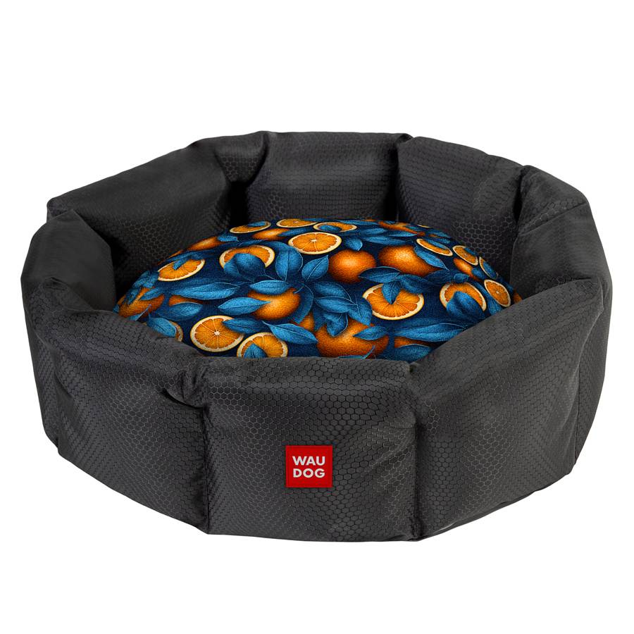 Лежанка для собак WAUDOG Relax, малюнок "Апельсини", L, Ш 49 см, Д 59 см, В 20 см