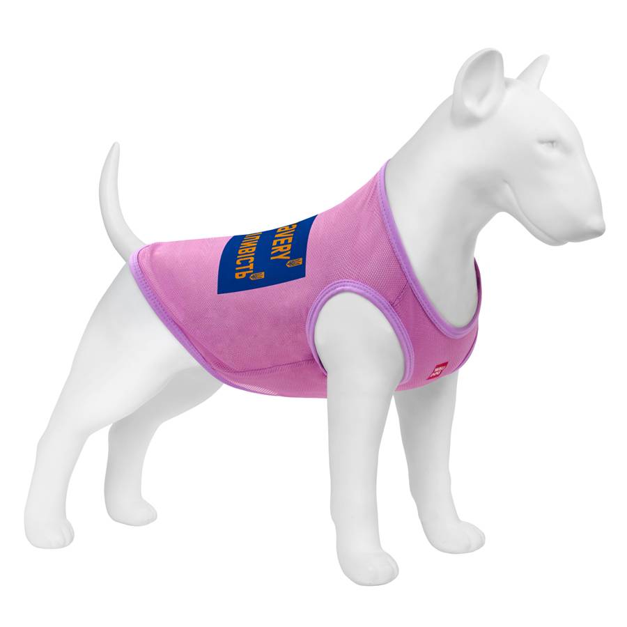 Майка для собак WAUDOG Clothes малюнок "Сміливість", сітка, L, B 42-45 см, C 28-31 см рожевий