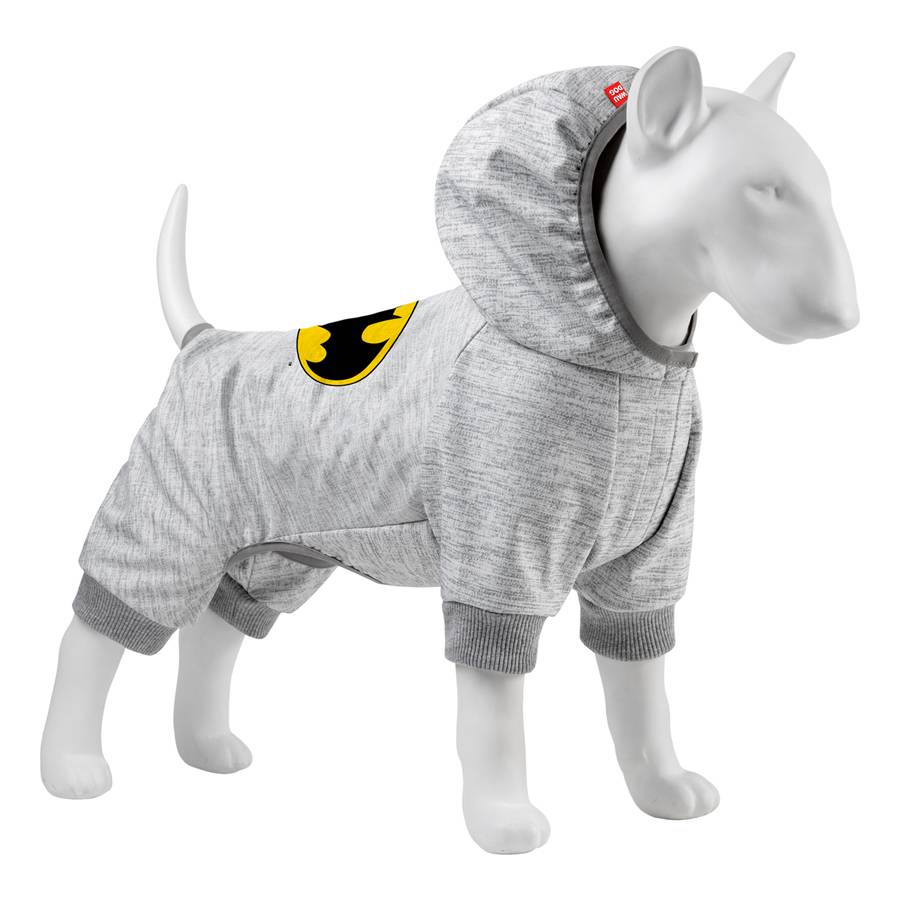 Комбінезон для собак WAUDOG Clothes малюнок "Бетмен лого", софтшелл, L50, B 64-70 см, С 44-50 см