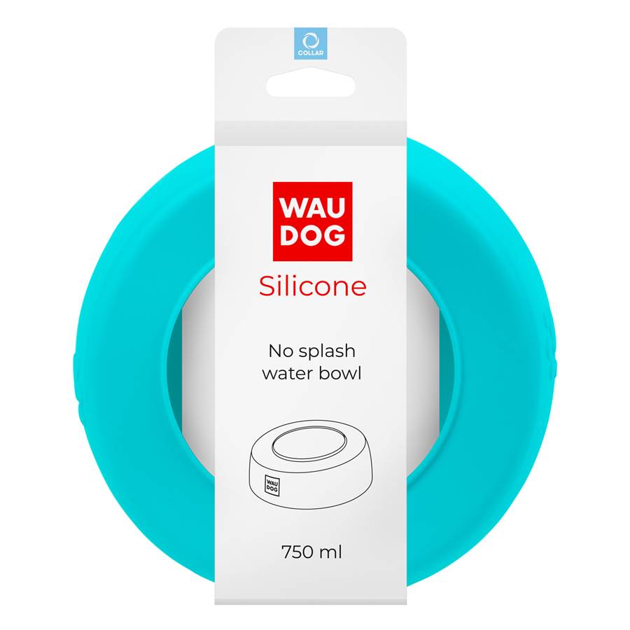 Миска-непроливайка  WAUDOG Silicone, 750 мл блакитний