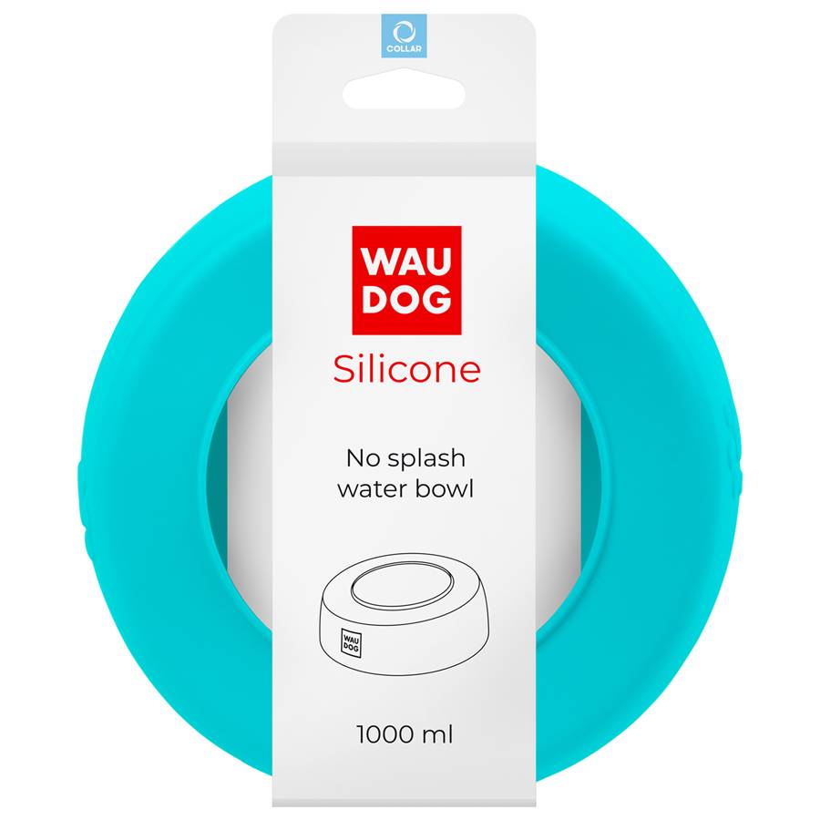 Миска-непроливайка WAUDOG Silicone 1 л блакитний