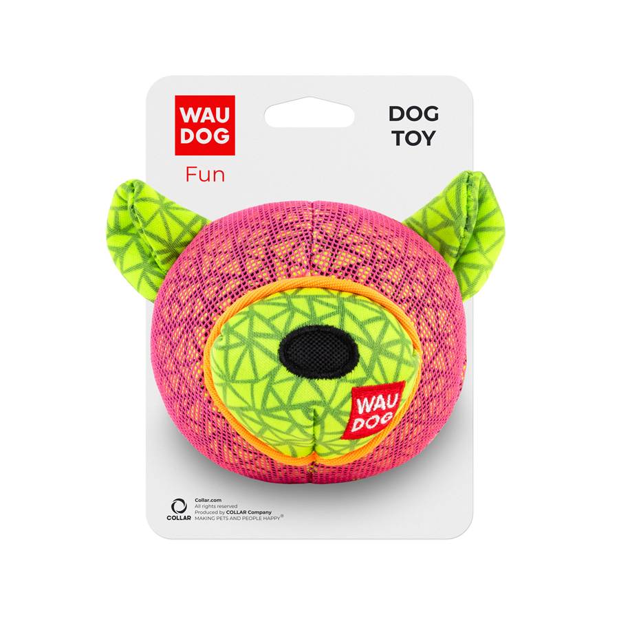 Іграшка для собак WAUDOG Fun, "Ведмідь", Ш 12 см, Д 11 см рожевий