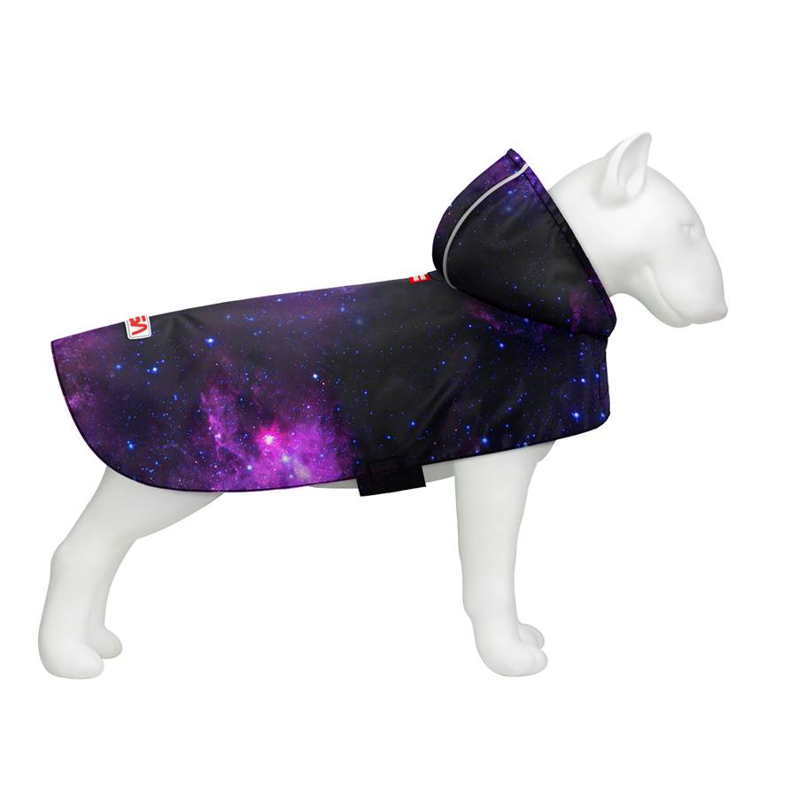 Дощовик-накидка з капюшоном для собак WAUDOG Clothes, малюнок "NASA21", XXS, А 23-26 см, B 30-36 см, С 15-20 см