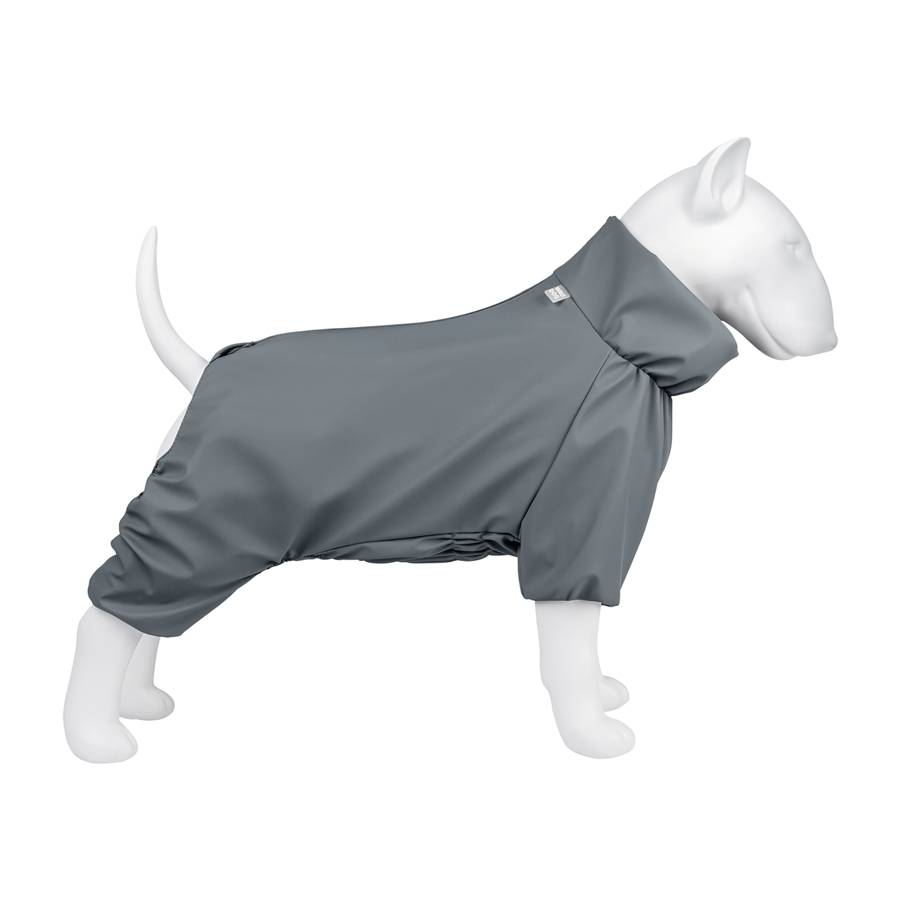 Дощовик для собак WAUDOG Clothes, водонепроникний, M35, В 59-62 см, С 37-40 см, сірий